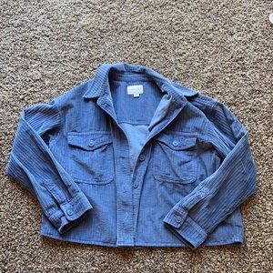 Cropped corduroy button down